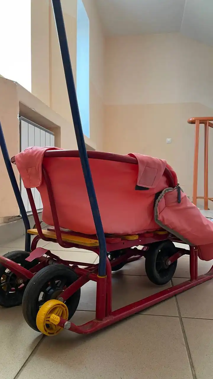 Санки детские с механизмом выдвижных колесных шасси - Санки (Товары для детей) в Сургут