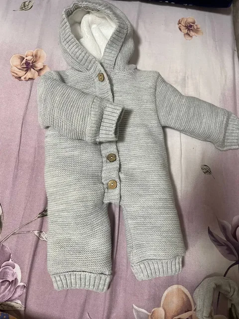 Вязаный утепленный комбинезон с капюшоном размер 56-62 - частное объявление в Сургут