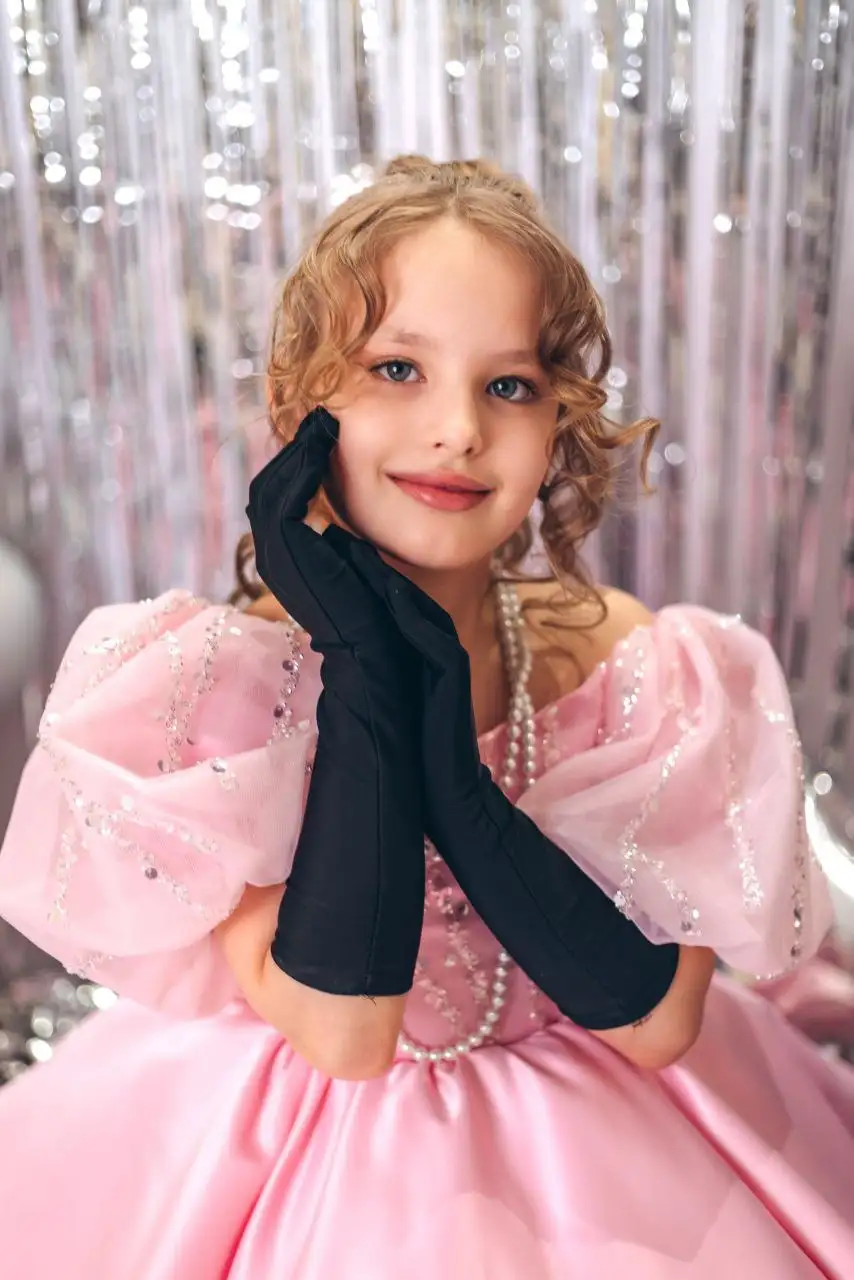 Платье принцессы нежно-розового цвета с пайетками и кружевом - Детская одежда (Одежда) в Сургут