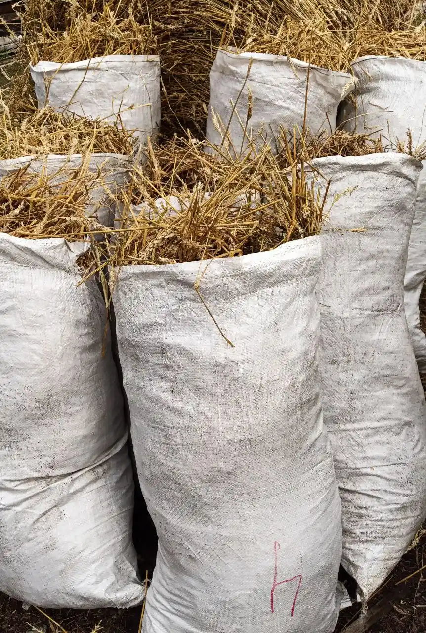 Солома пшеничная в мешках
