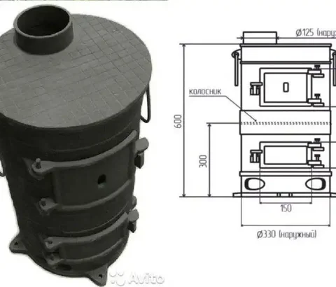 Продам печь чугунную армейскую ПОВ-57 - Удобрения в Боровский