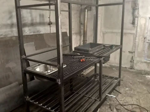 Мангальная зона с мойкой и печкой - Жалюзи в Тюмень