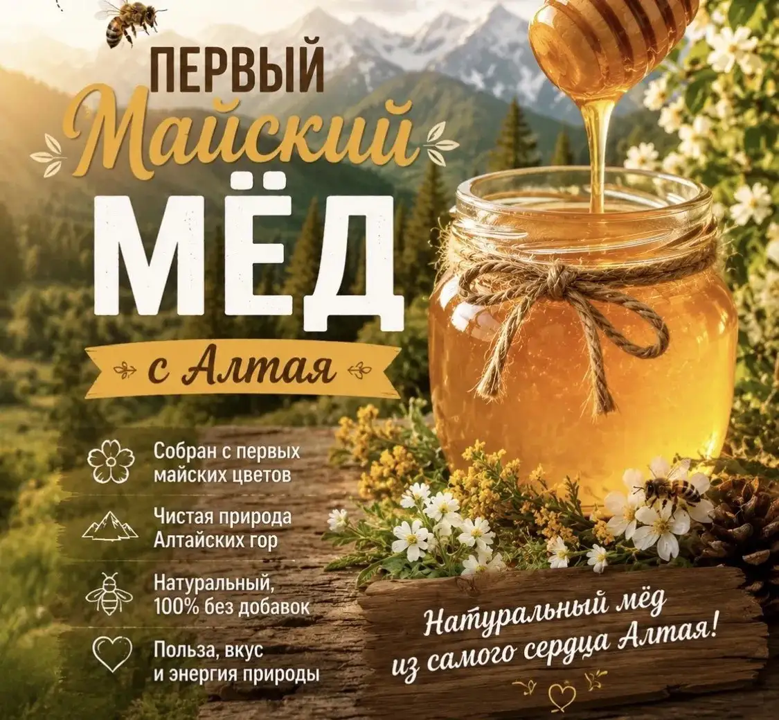 Алтайский майский мёд свежего урожая - Продукты питания (Барахолка) в Тюмень