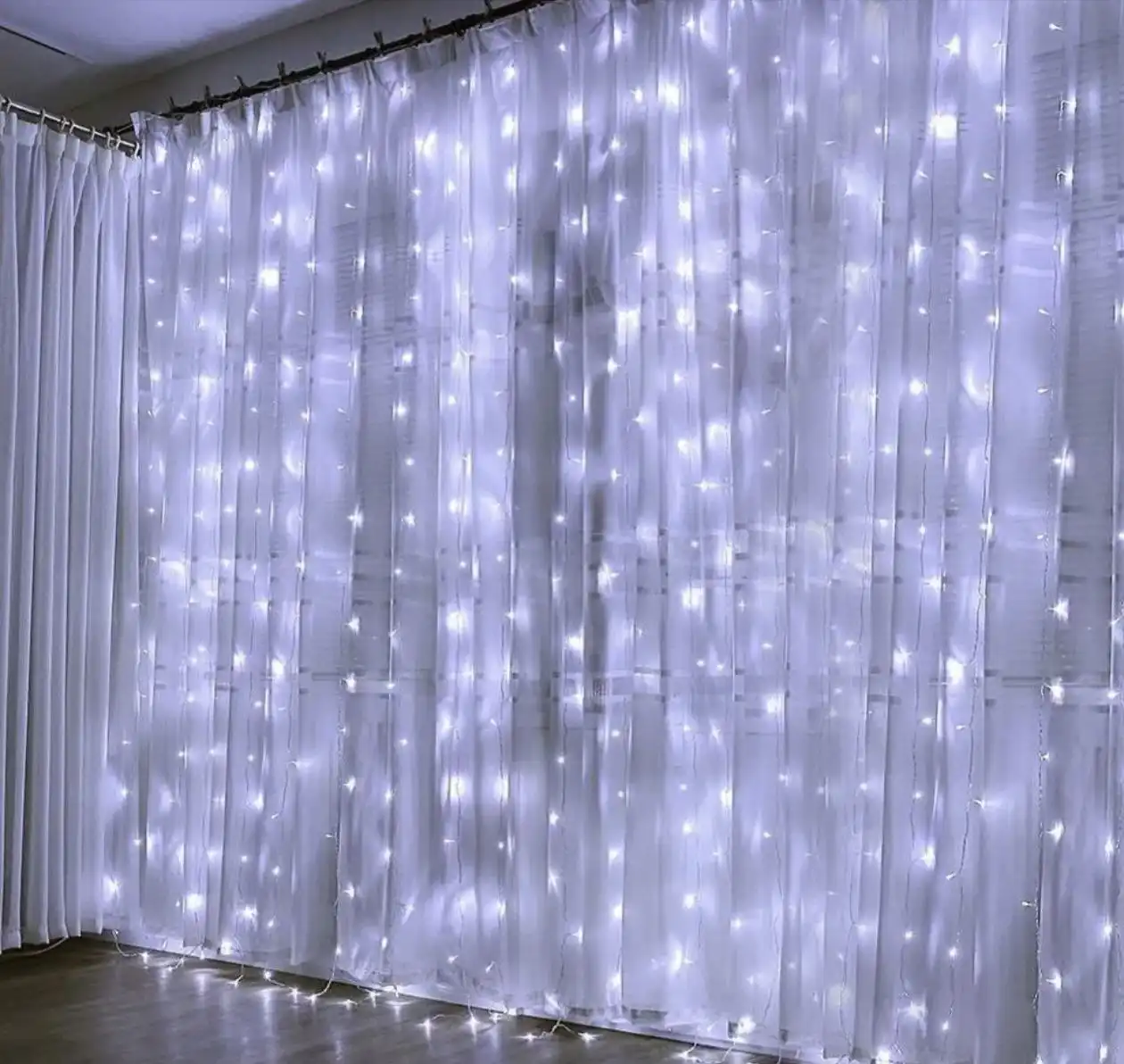 Новогодняя штора гирлянда 3x3 метра с 192 лампочками