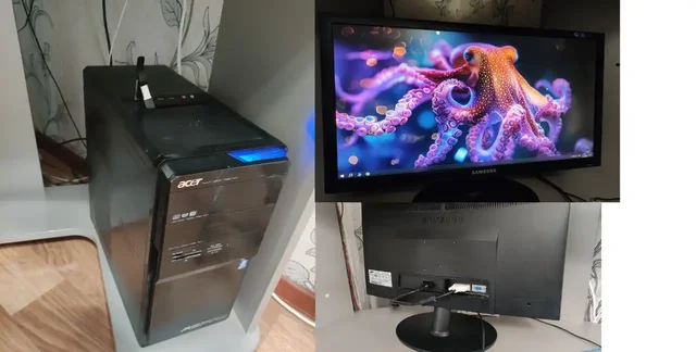 Системный блок с монитором для игр и работы - Электроника в Красноярск