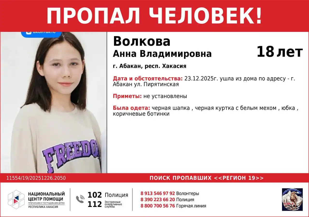 Пропали люди в республике Хакасия - Барахолка в Неизвестно