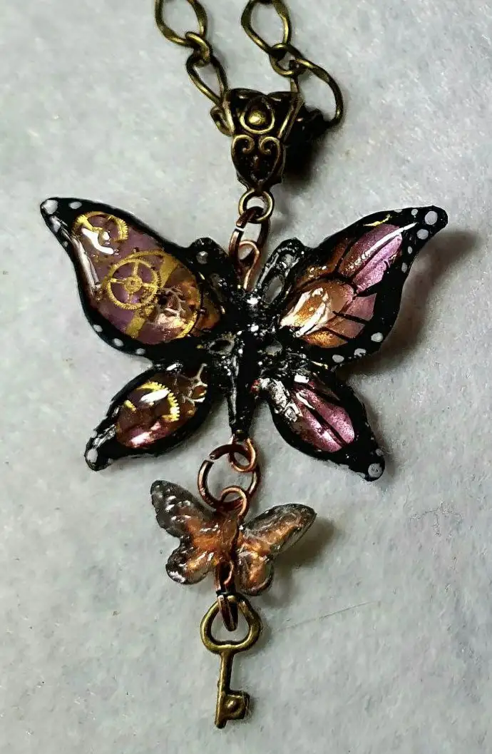 Подвески ручной работы в стиле стимпанк "Механическая бабочка" - Украшения (Барахолка) в Сургут
