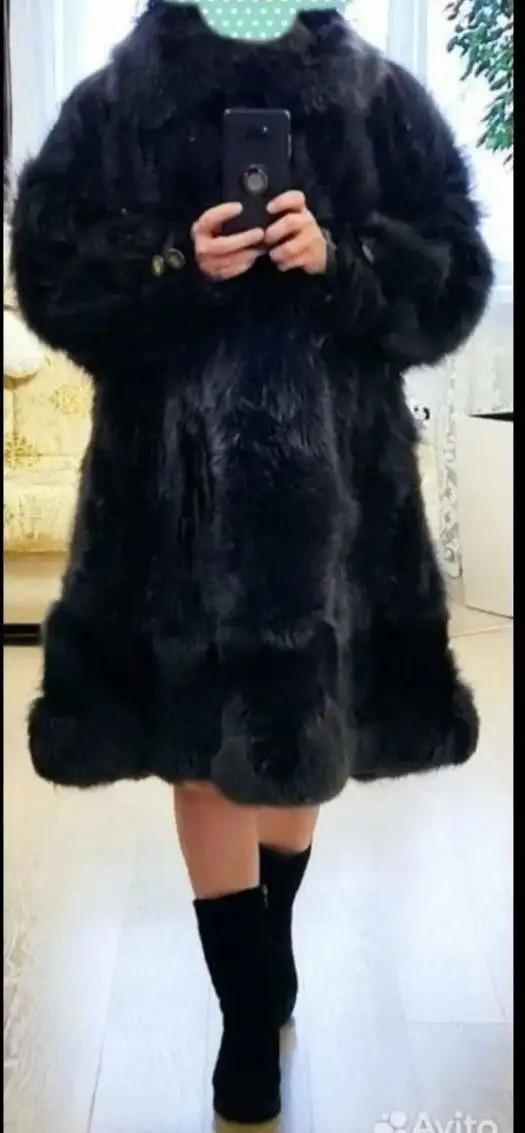 Шуба из лисы антрацитового цвета 44-48 размер - Верхняя одежда (Одежда) в Сургут