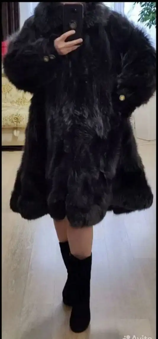 Шуба из лисы антрацитового цвета 44-48 размер - Верхняя одежда (Одежда) в Сургут