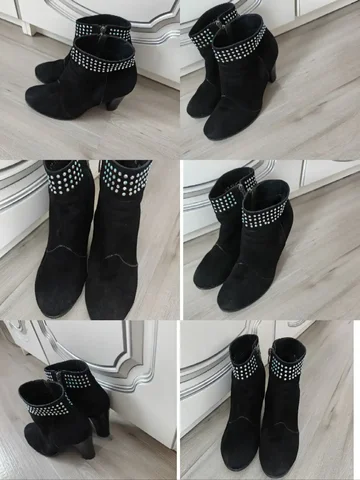 Женские ботильоны 40 размера из натуральной замши черного цвета - Женская обувь в Сургут