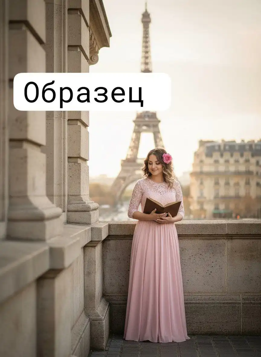 Профессиональная фотосессия с ИИ на фоне Парижа