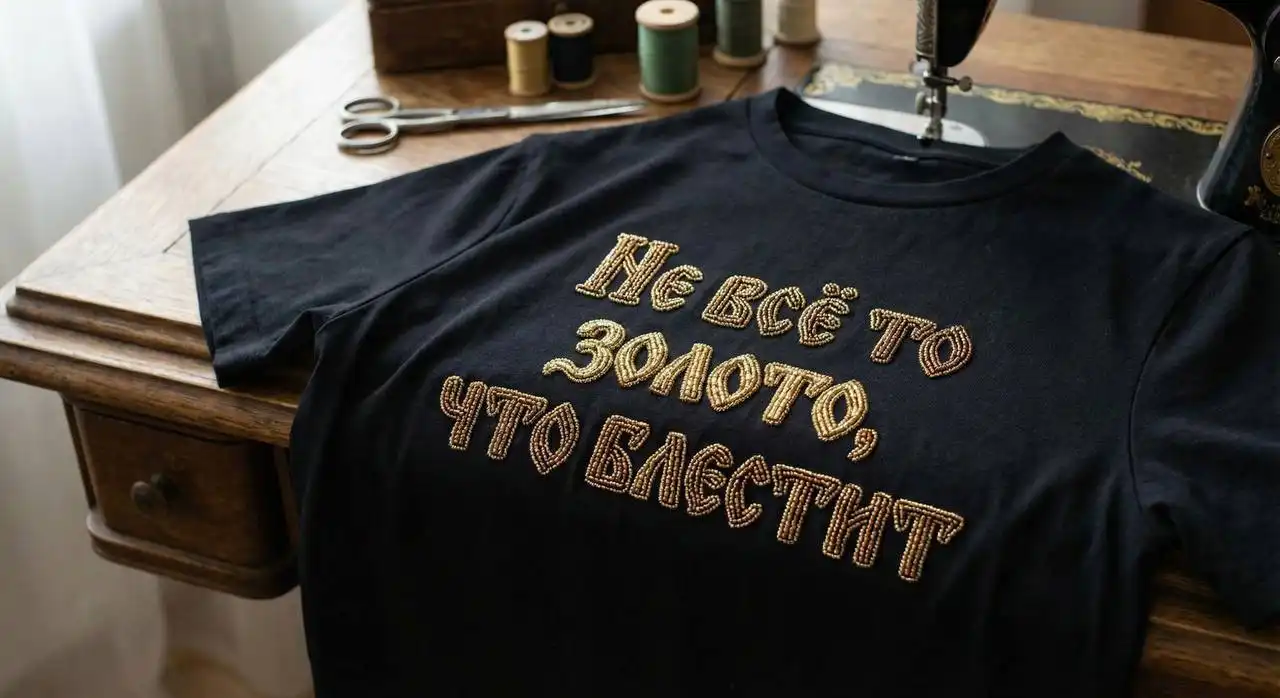 Футболки с вышивкой бисером и старославянским шрифтом - Футболки (Одежда) в Москва