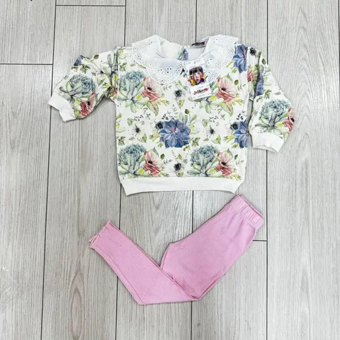 Комплект свитшот с вышитым воротничком и лосины-лапша размер 98 - Развивающие материалы в Москва