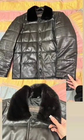 Кожаная куртка KORPO с норковым воротником - Одежда в Москва