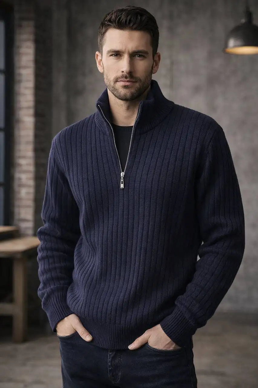 Мужской джемпер синий размер 46-50 - Мужская одежда (Одежда) в Долгопрудный