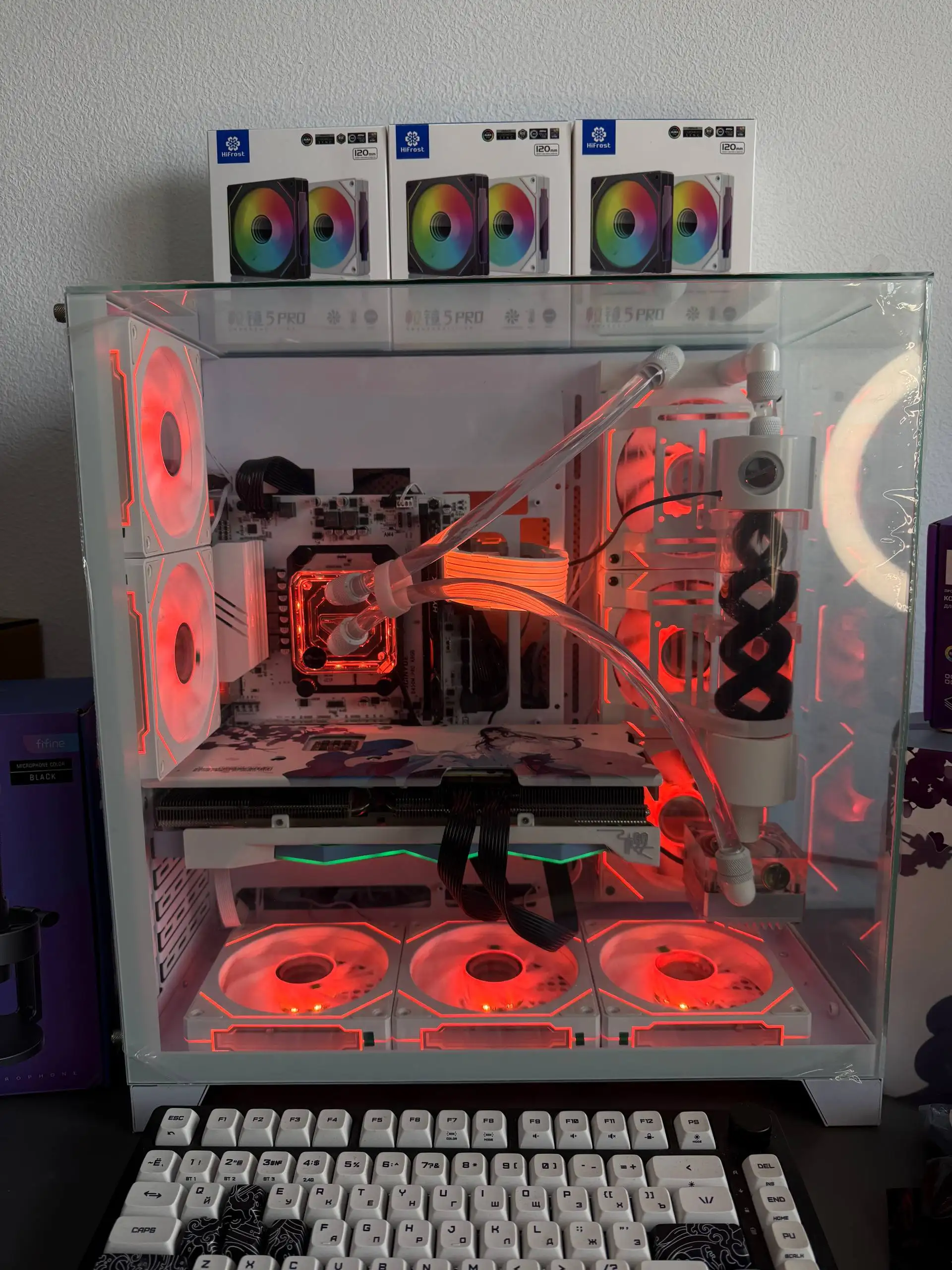 Игровой компьютер с кастомным водяным охлаждением и комплектом аксессуаров - Компьютеры и комплектующие (Электроника) в Москва