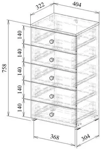 Комод 5 ящиков с круглыми ручками - Мебель (Для дома и дачи) в Москва