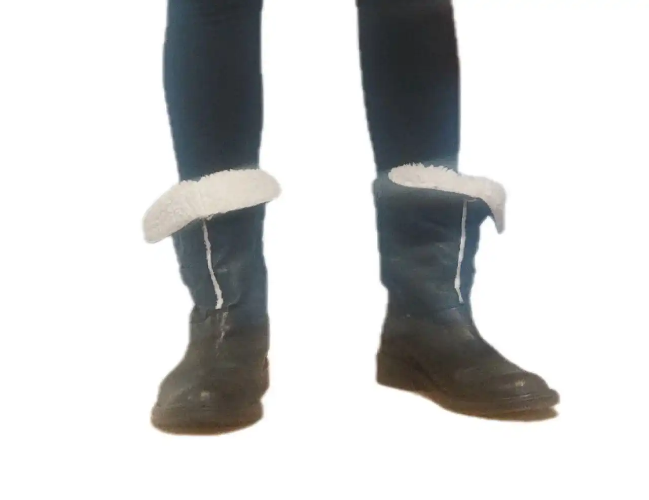 Полусапоги женские кожаные с мехом