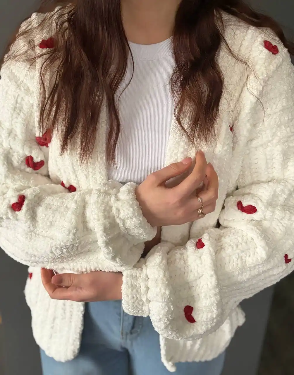 Плюшевый кардиган с сердечками - Верхняя одежда (Одежда) в Волгоград