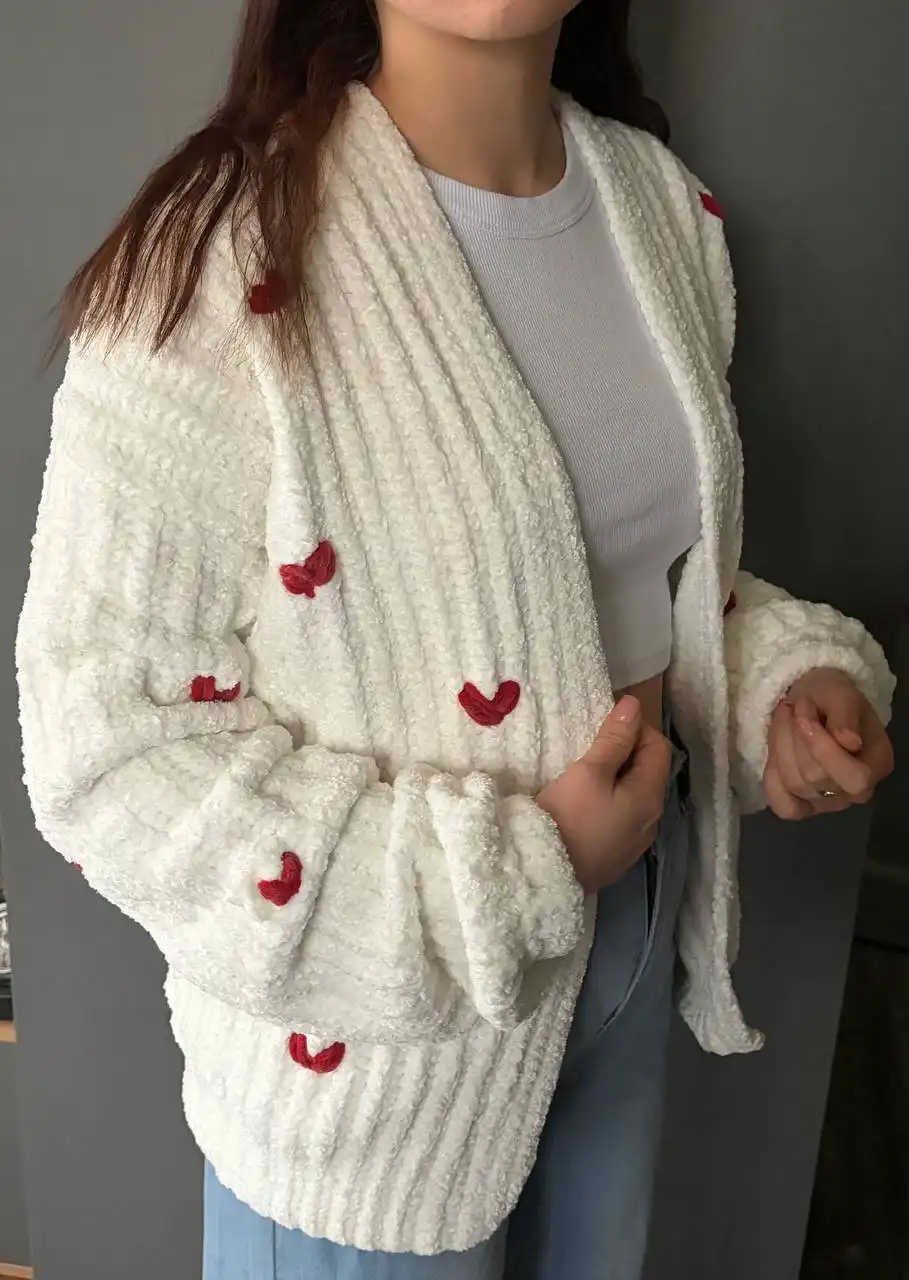 Плюшевый кардиган с сердечками - Верхняя одежда (Одежда) в Волгоград