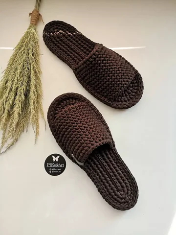 Мужские тапочки в цвете «Шоколад» с открытыми пальчиками - Люксовая одежда в Волгоград