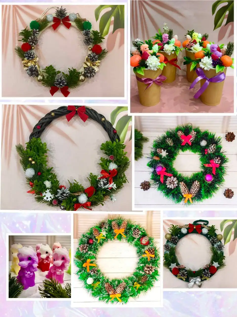 Новогодние венки и букеты ручной работы