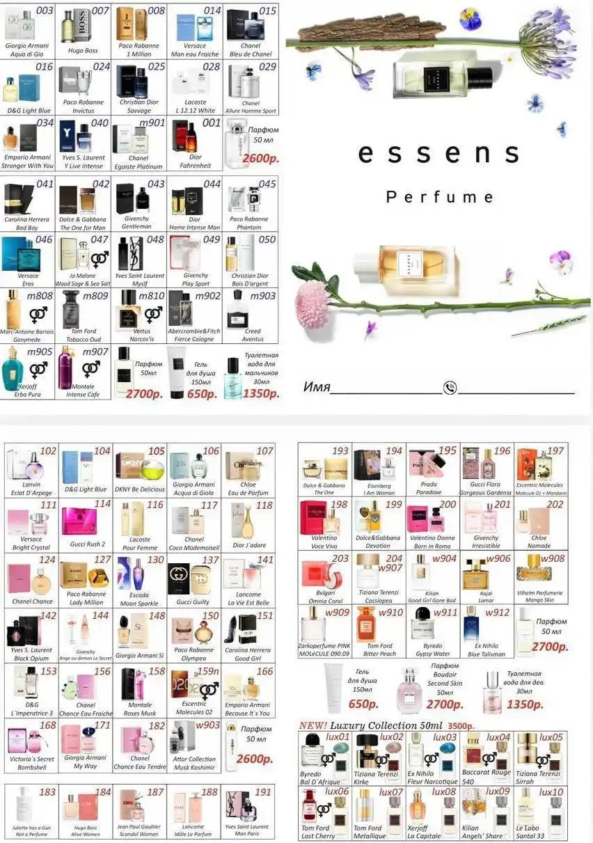 Парфюм Essens на Новый год