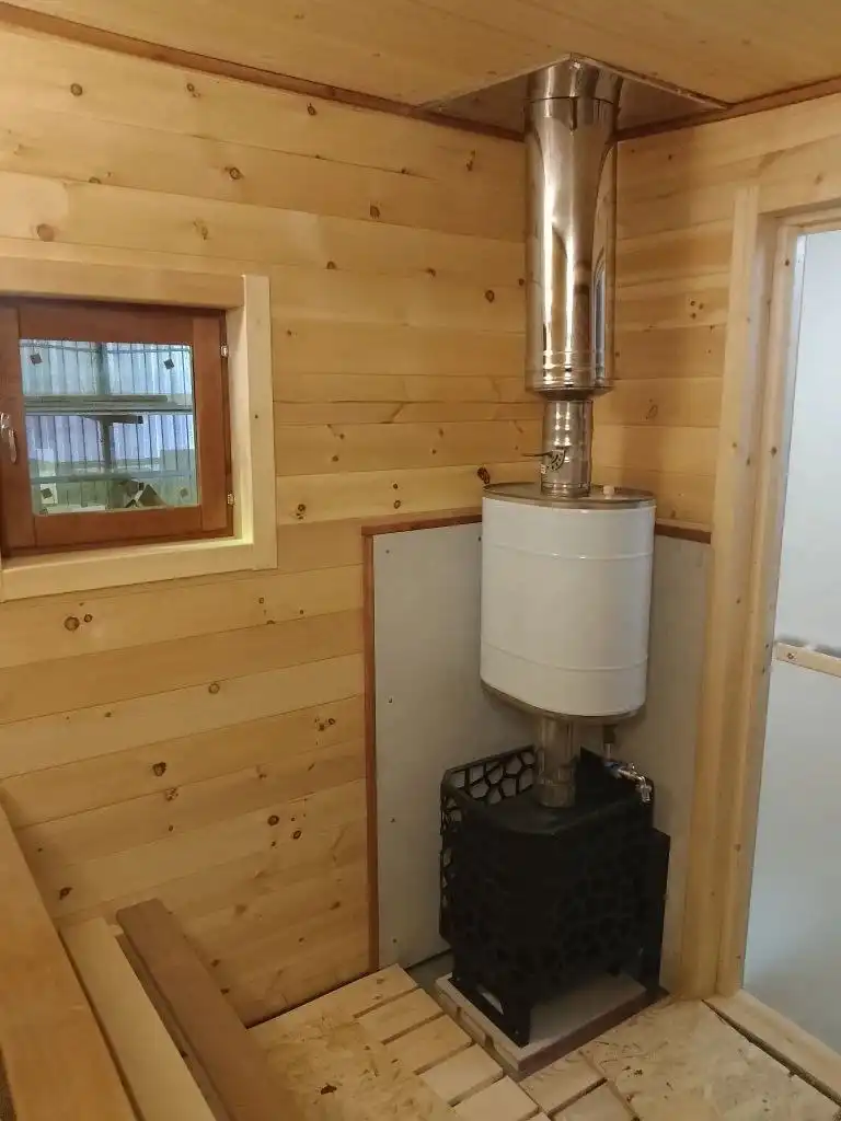 Каркасная баня с панорамным окном