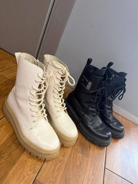 Бежевые демисезонные и черные зимние сапоги на платформе - Рюкзаки в Оренбург