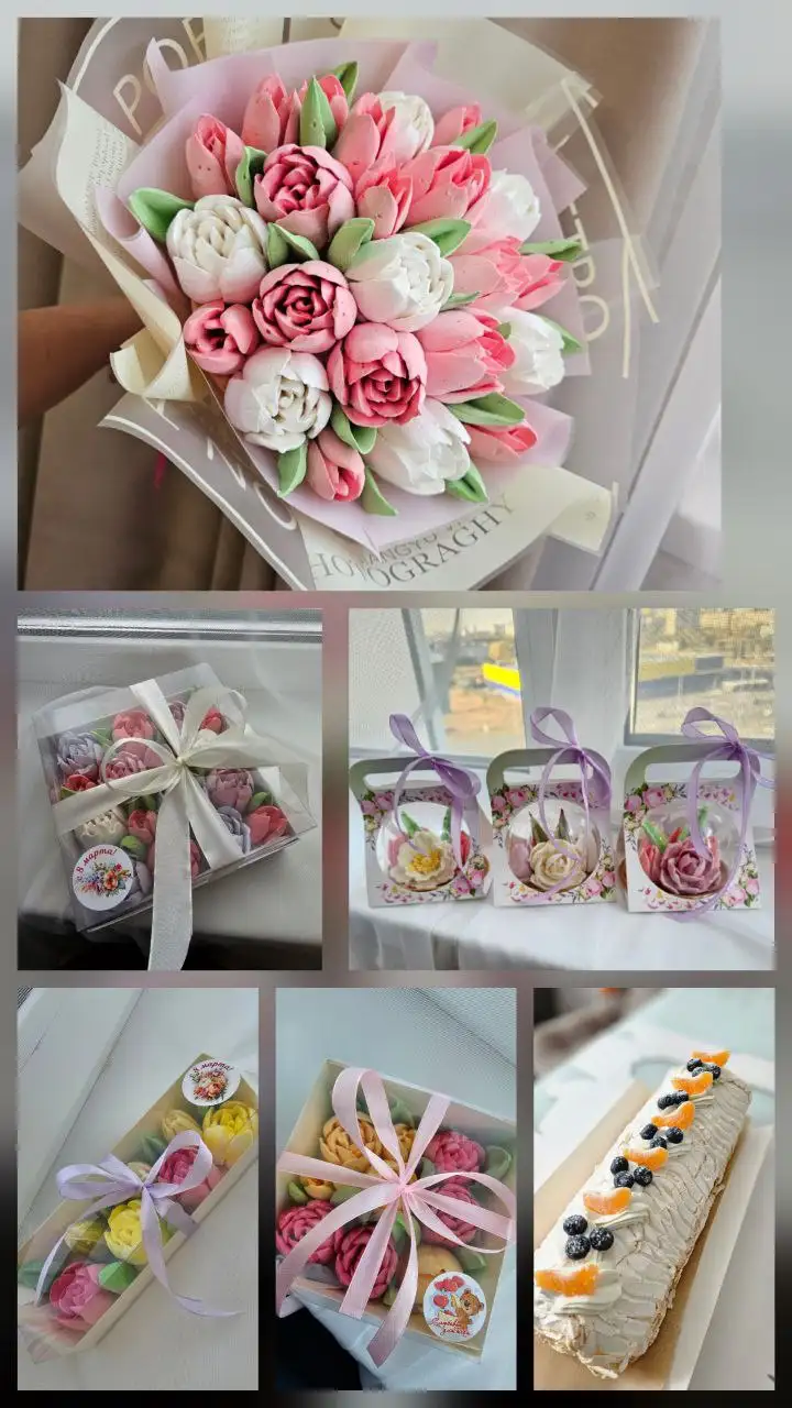 Букеты из зефира и меренговые рулеты - Кулинария (Хобби и отдых) в Оренбург