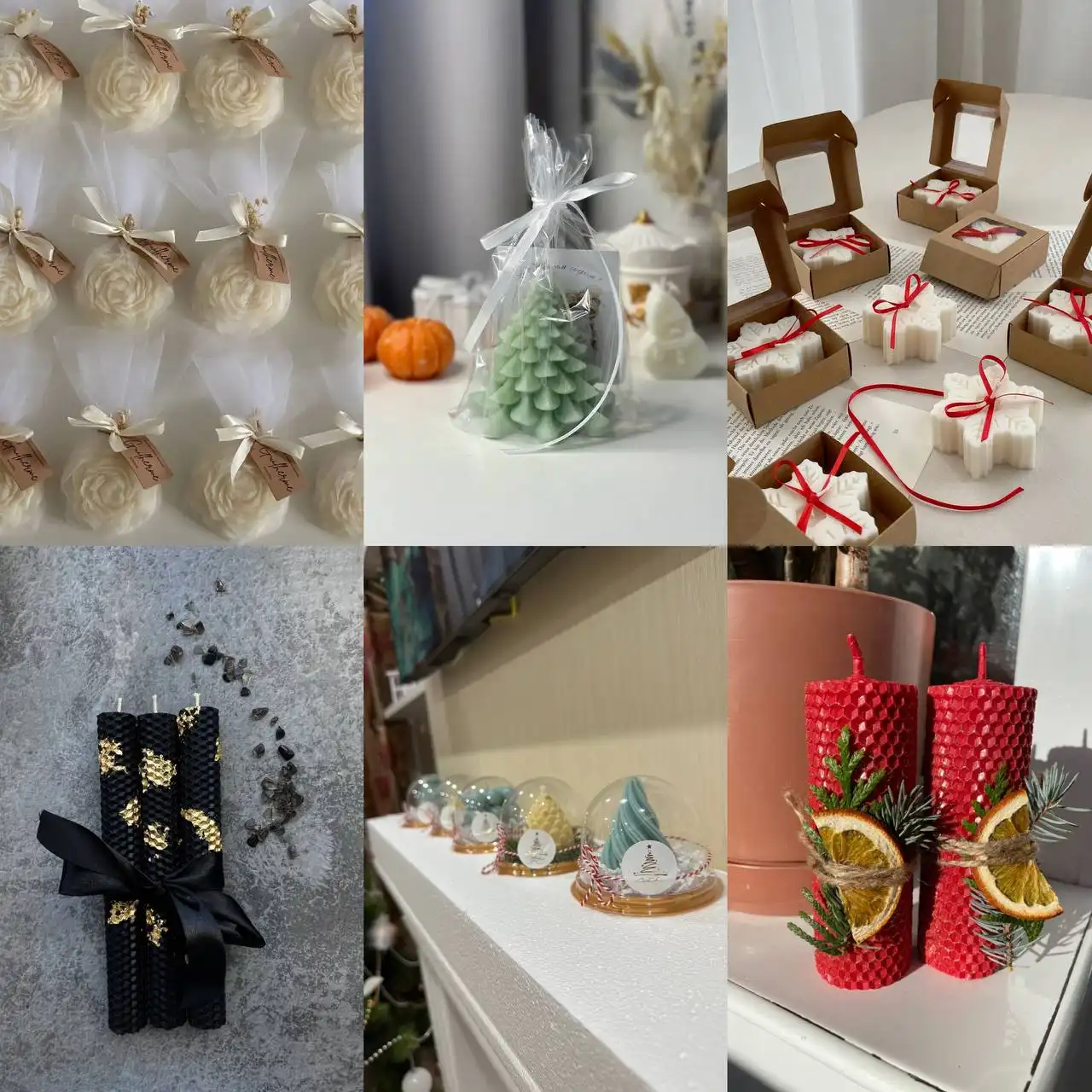 Новогодние свечи и боксы ручной работы