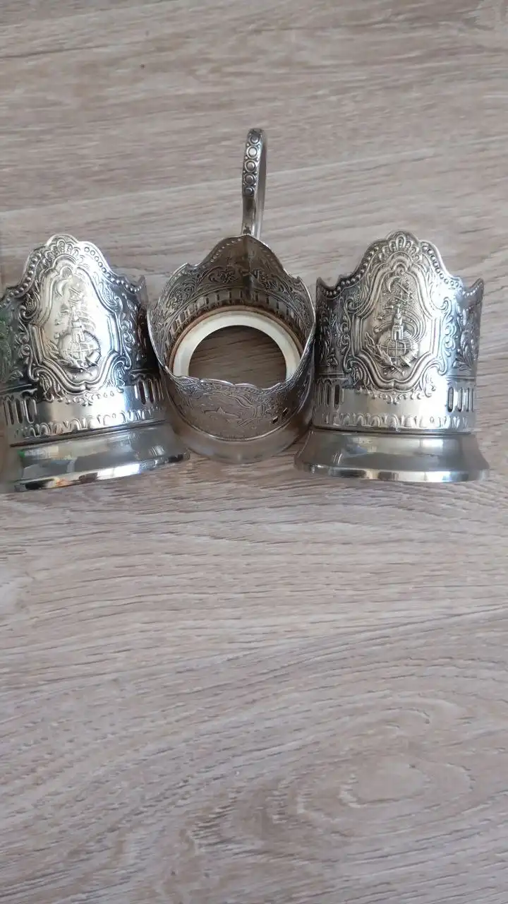 Советский подстаканник с символикой освоения космоса 1960-70 г. - Коллекционные предметы (Барахолка) в Заречный