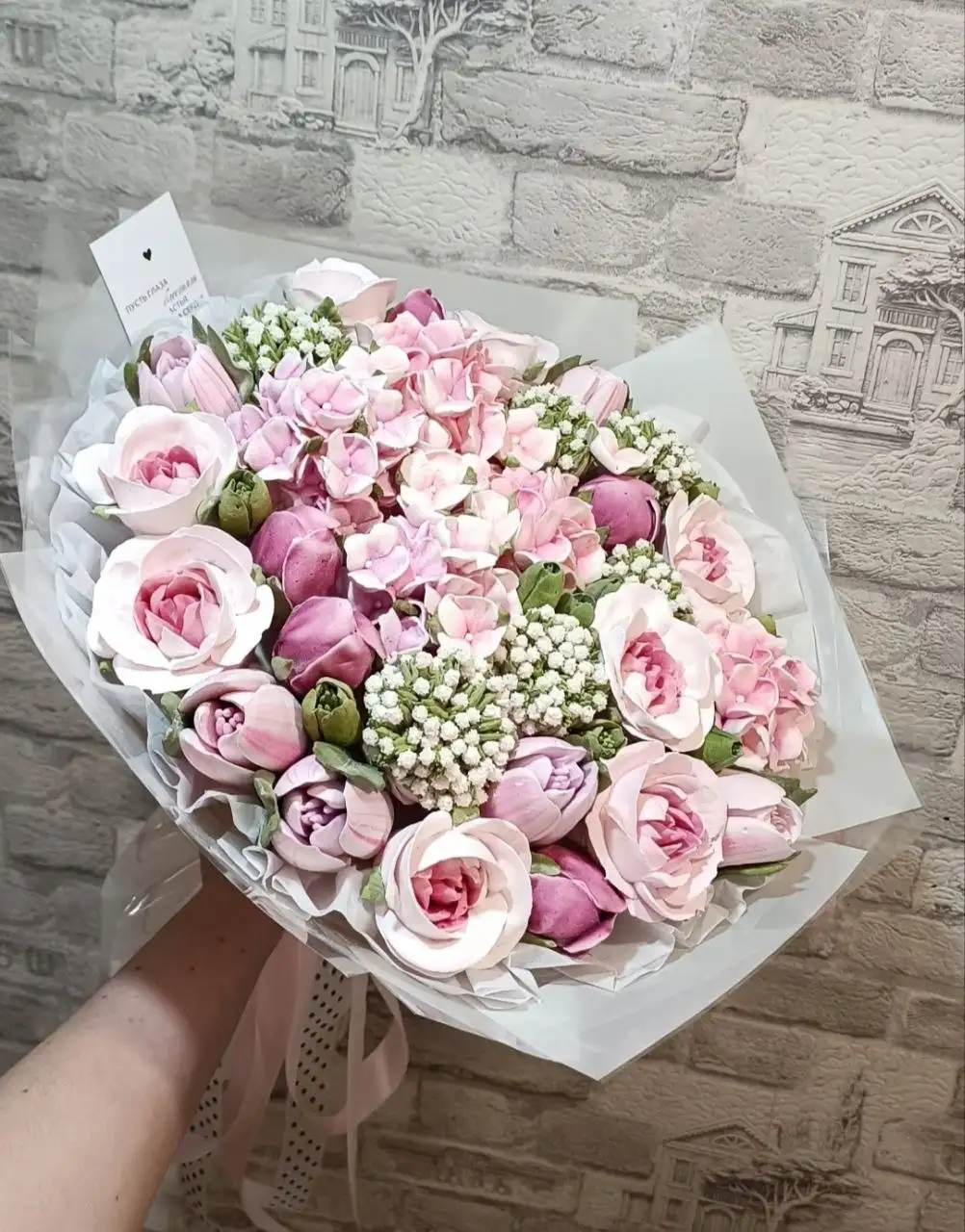 Букет из зефирных цветов - Цветы и флористика (Хобби и отдых) в Заречный