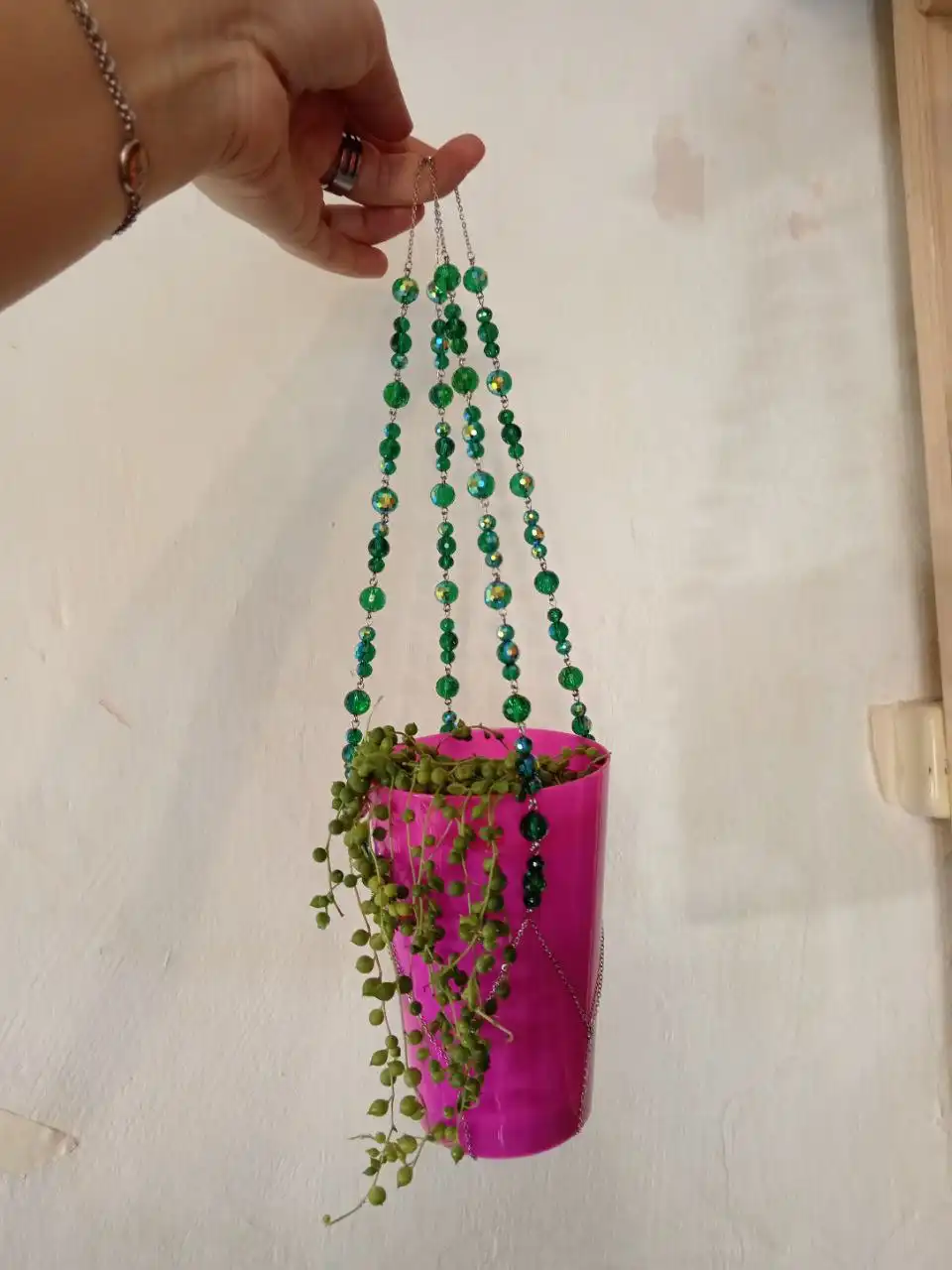 Подвесы для кашпо из нержавеющей стали и стеклянных бусин - Бытовая техника в Красноярск