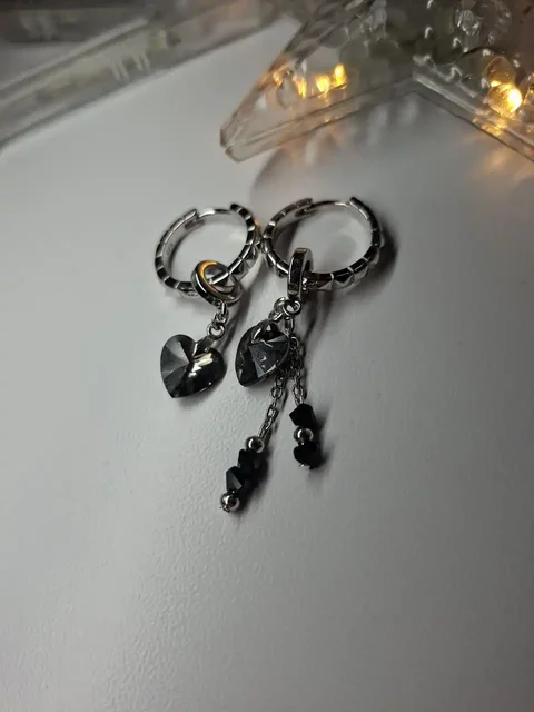 Авторский люкс-комплект чокер и серьги ручной работы BLACK HEART - Хобби и отдых в Иркутск
