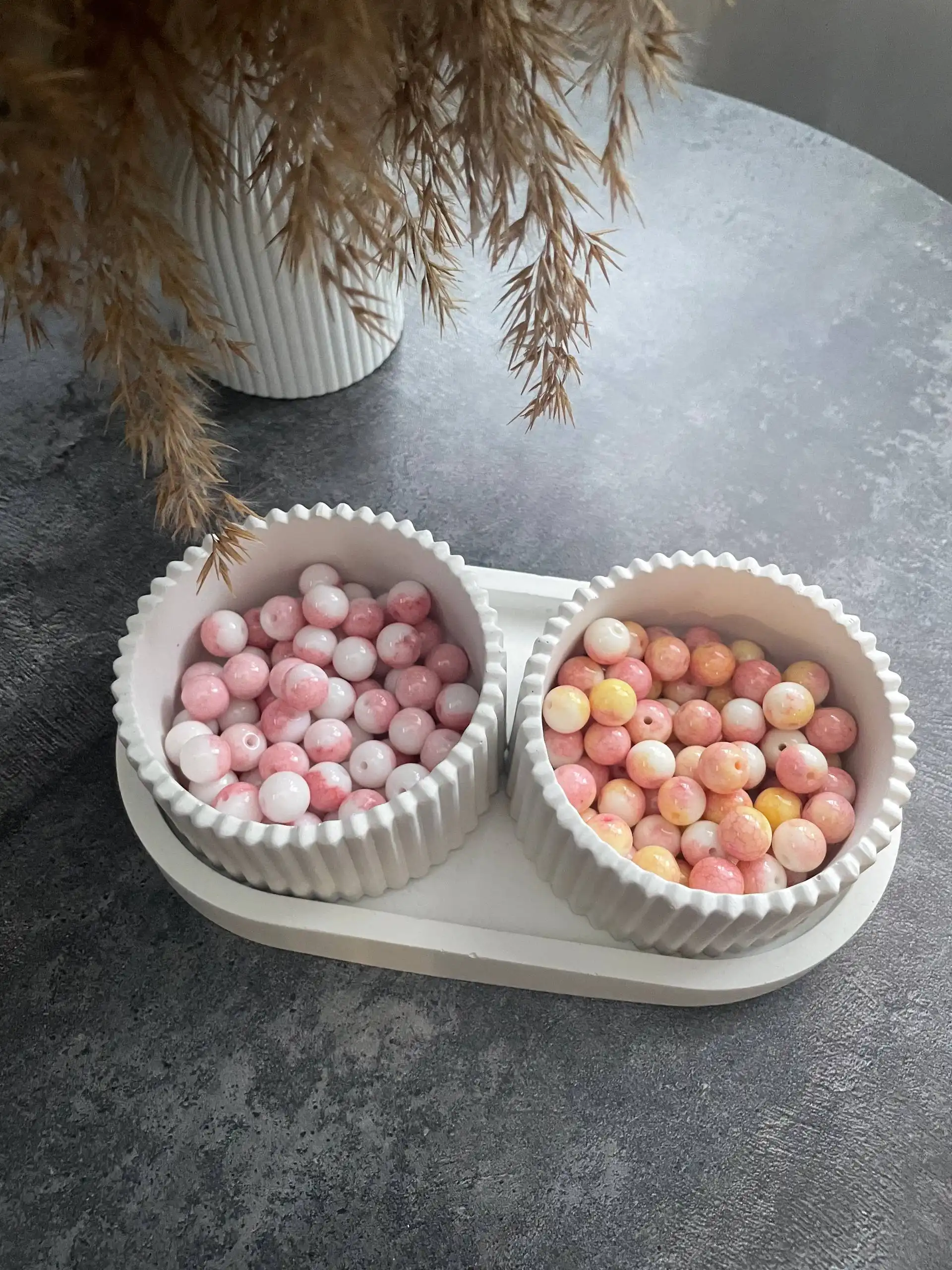 Продам бусины для рукоделия из сахарного кварца и мрамора