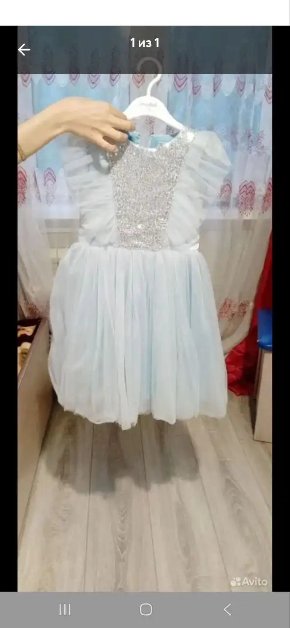 Продам платье с стразами на рост 122 - Детская одежда (Одежда) в Шелехов