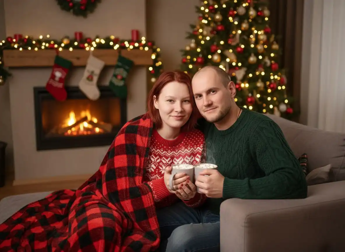 Сказочные зимние парные фотографии