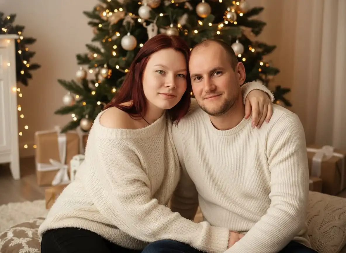 Сказочные зимние парные фотографии