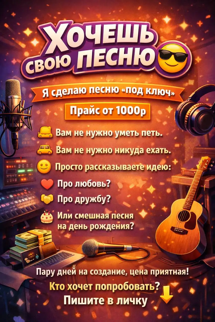 Создание индивидуальной песни под ключ - Музыкальные услуги (Услуги) в Нижний Новгород