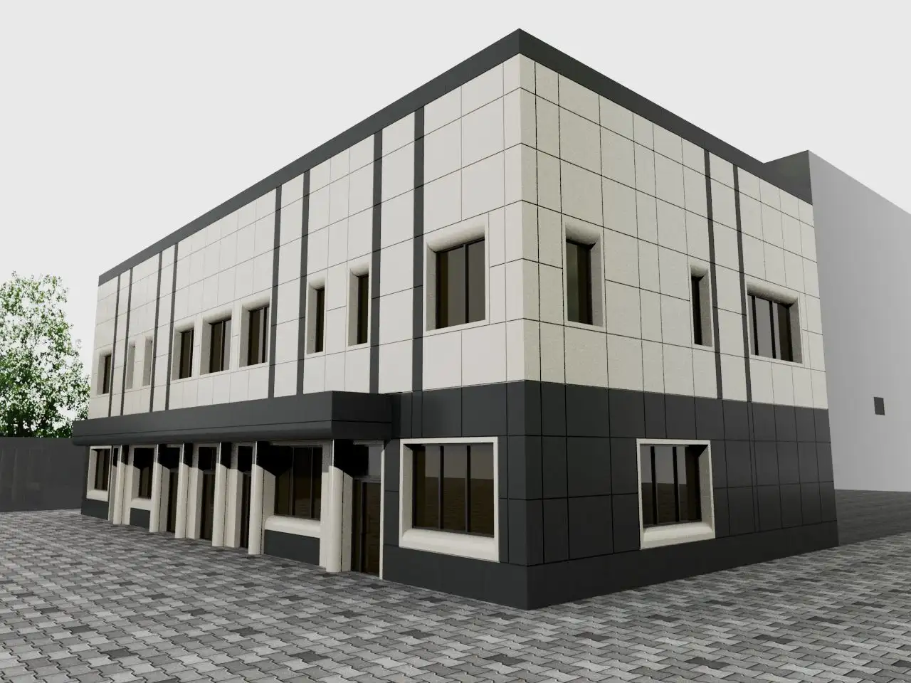 Визуализация фасада логистического центра АКП 4000х1220 - 3D-визуализация (Услуги) в Нижний Новгород