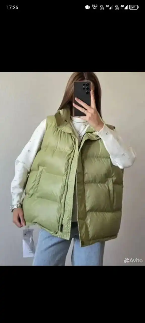 Новый зеленый оверсайз жилет с этикеткой