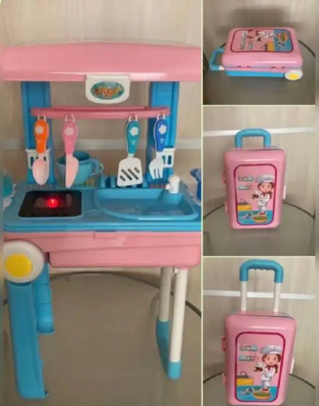 Кухня в чемоданчике с набором посуды и конфоркой