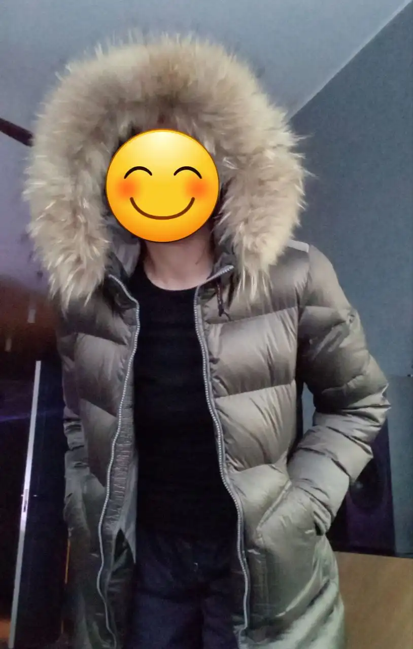 Пуховик Baon XS хаки натуральный мех - Верхняя одежда (Одежда) в Химки