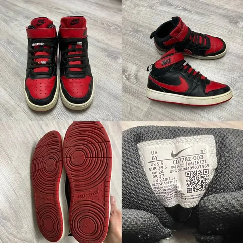 Кроссовки Nike Court Borough Mid 2 GS CD7782-003 (black-university red), оригинал, размер 38 - Одежда в Химки