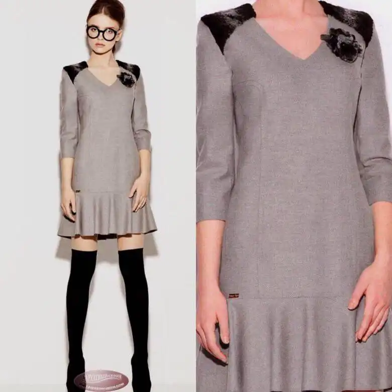 Платье белорусского бренда Burvin серого цвета - Женская одежда (Одежда) в Химки