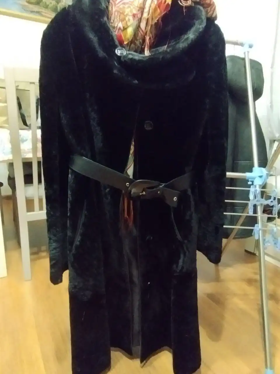 Шуба из натуральной овчины черного цвета - Верхняя одежда (Одежда) в Пятигорск