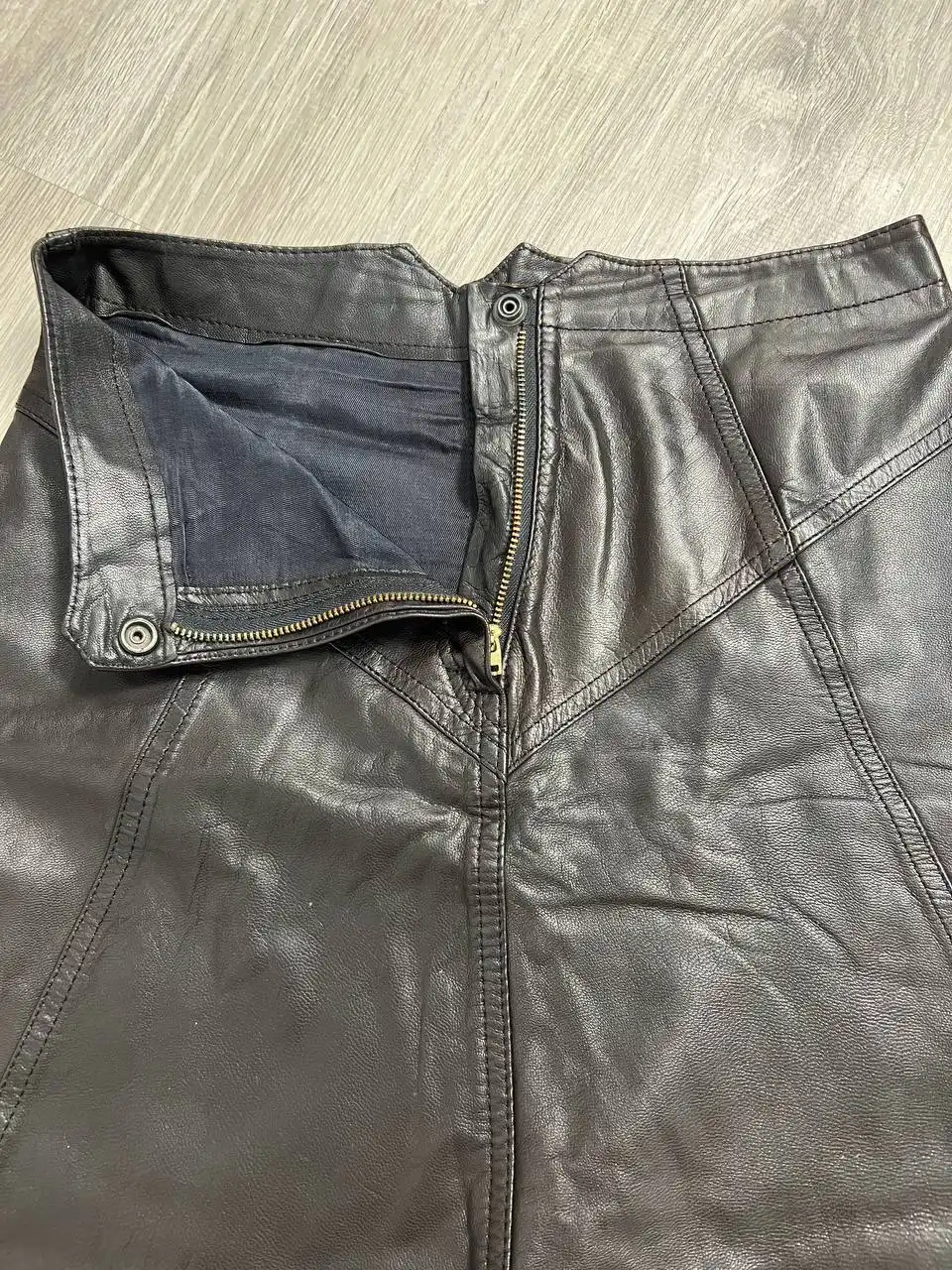 Юбка из натуральной кожи на подкладе, размер S - Юбки (Одежда) в Химки