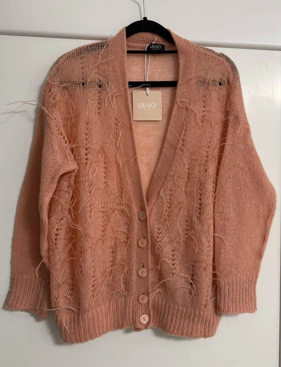 Кардиган Liu Jo с перьями, пыльная роза, размер XS - Верхняя одежда (Одежда) в Химки