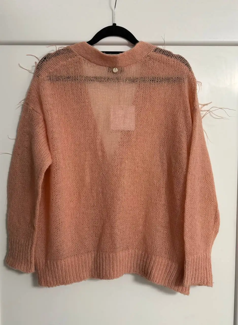 Кардиган Liu Jo с перьями, пыльная роза, размер XS - Верхняя одежда (Одежда) в Химки